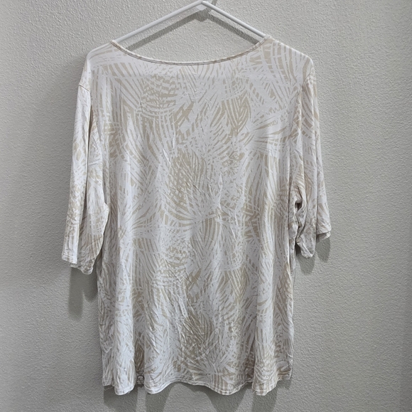 Apt 9 white blouse with tan floral print size XXL - Picture 2 of 3